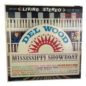 Vintage 1960 Del Wood Mississippi Showboat Stereo Music LP Vinyl Record